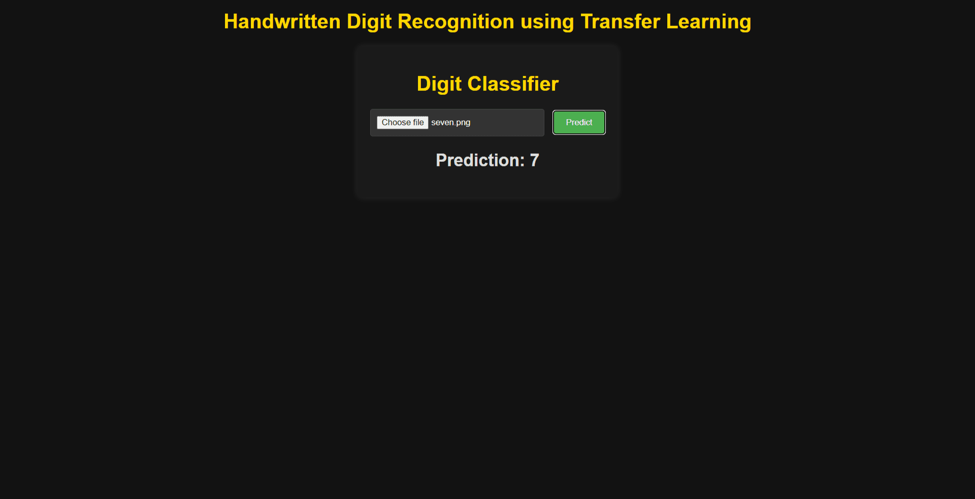 Handwritten Digit Recognition